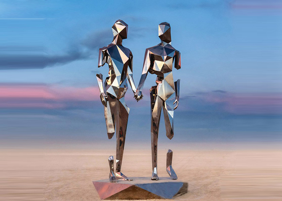 Grandi sculture decorative in acciaio inossidabile lucidate