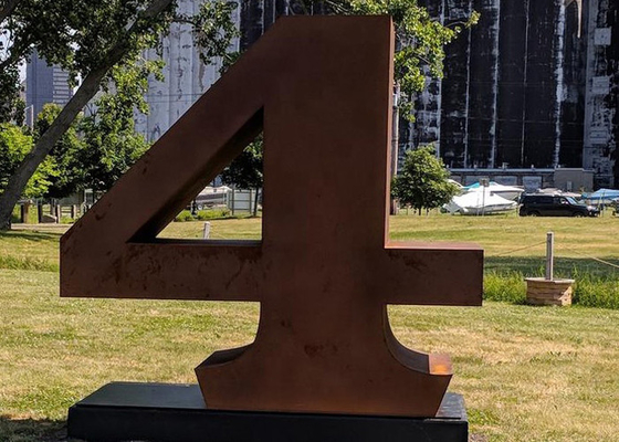 Giardino Pubblico Parco Rusty Metal Art Corten Acciaio Numero 4 Scultura