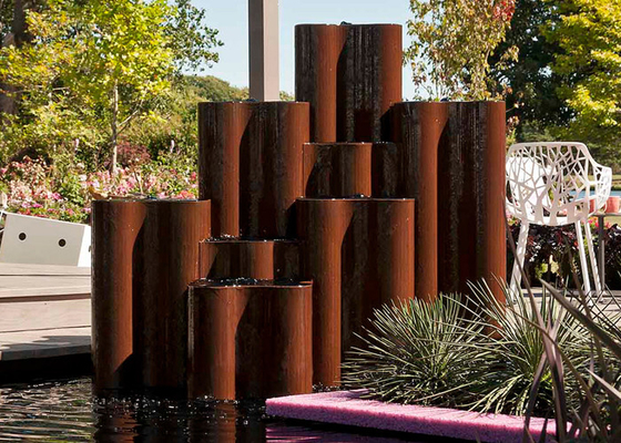 Un buon prezzo. Fonte di acqua per giardino a colonna di acciaio corten per esterni in linea