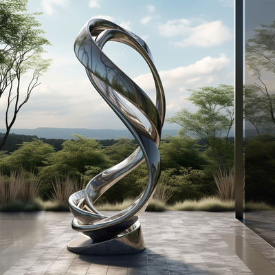 Memorie dimenticate Scultura in acciaio inossidabile lucidata per i parchi pubblici