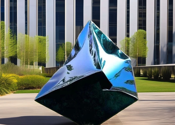 Decorazione giardino esterno di grandi dimensioni Arte moderna Statua astratta in metallo Cubo Scultura in acciaio inossidabile
