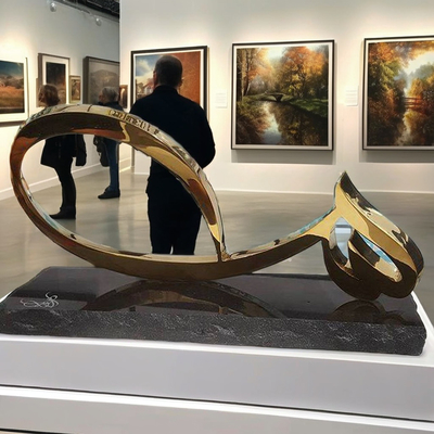 Acciaio inossidabile moderno Calligrafia araba Scultura Arte d'interni Decorazione Metalli Artigianato