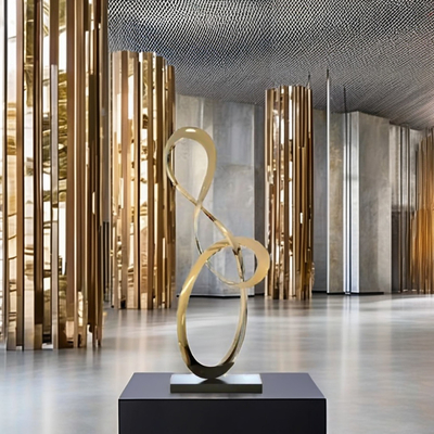 Un buon prezzo. Moderna scultura astratta in acciaio inossidabile in metallo in linea