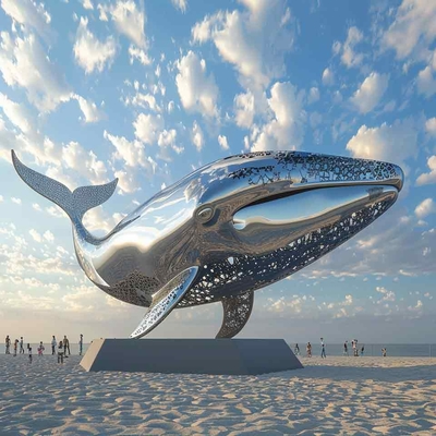 Un buon prezzo. Decorazione moderna In acciaio inossidabile Balena delfino Animali scultura Artigianato all' aperto in linea
