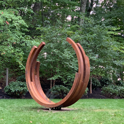 Armonia dimensionale 2.6m Semi-circolare Scultura Corten per giardini e piazze