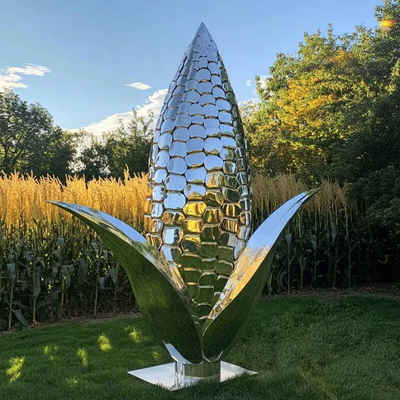 Un buon prezzo. Decorazione esteriore di lusso in acciaio inossidabile scultura di mais in linea