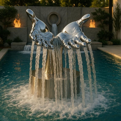 Grandi sculture moderne in acciaio inossidabile