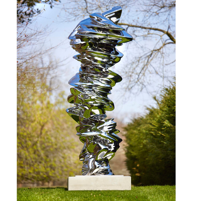 Arte metallica all'aria aperta Scultura astratta moderna in acciaio inossidabile