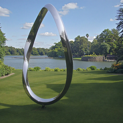 Custom Large Polished Modern Abstract Metal Art Scultura da giardino in acciaio inossidabile