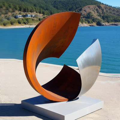 Decorazione Acciaio a corrosione naturale e scultura di pesci in acciaio inossidabile