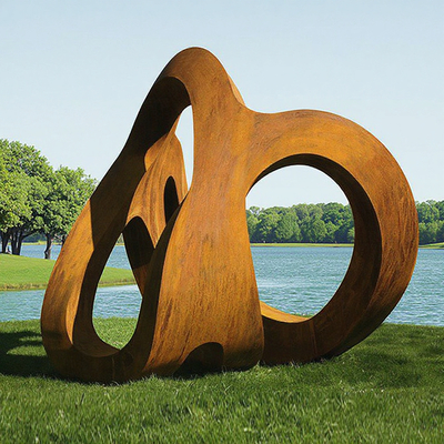 Un buon prezzo. Scultura astratta da esterno in acciaio corten personalizzata per paesaggio da fabbrica di sculture professionale in linea