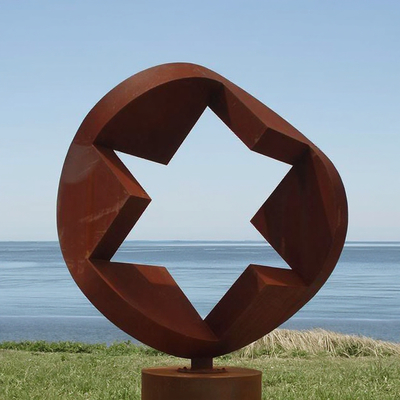 Un buon prezzo. Scultura di stelle geometriche in acciaio resistente alle intemperie per uso esterno in linea