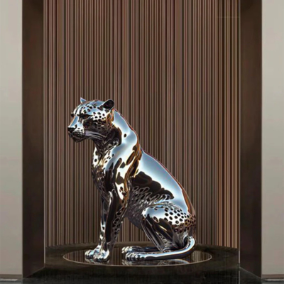 Hotel Decorazione in Acciaio Inox Scultura di Ghepardo Animale della Fabbrica di Sculture Cinese