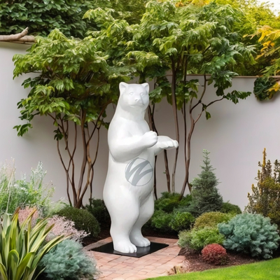 Un buon prezzo. Large White Standing Bear Sculpture (2M Height) - Durable FRP Outdoor Decorative Art in linea