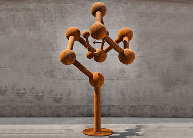 Bella scultura d'acciaio pubblica di Corten, arte d'acciaio arrugginita geometrica del giardino