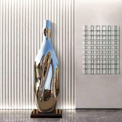 Un buon prezzo. Large Size Mirror Polished Stainless Steel Bottle Sculpture For Decoration in linea