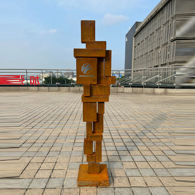 Un buon prezzo. Altezza 100 cm Giardino all'aperto Corten Figura in acciaio Sculpture di arte geometrica in linea