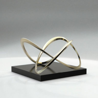 High-Gloss Golden Intertwined Sculpture - Luxury Interior Art Decoration for Commercial Space