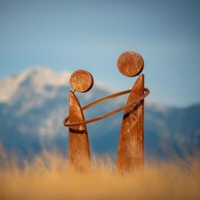 Un buon prezzo. Scultura in acciaio Corten Arte Astratta per Decorazione Esterna/Giardino Paesaggistico in linea