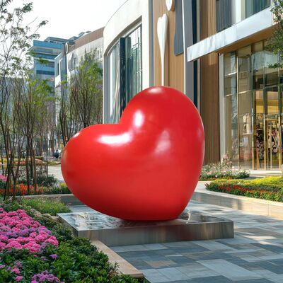 Un buon prezzo. Scultura Commerciale Personalizzata Cuore Rosso in Vetroresina in linea