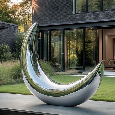 Un buon prezzo. Decorazione Moderna da Giardino Scultura a Luna in Acciaio Inossidabile Lucidato in linea