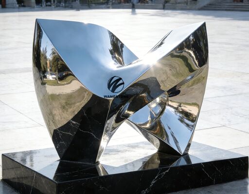 Un buon prezzo. Scultura moderna in metallo decorativo astratto in acciaio inossidabile Statua personalizzata in linea