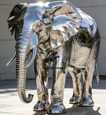 Un buon prezzo. Animal Elephant Scultura decorativa Sculpture in metallo in acciaio inossidabile Grande statua all'aperto in linea