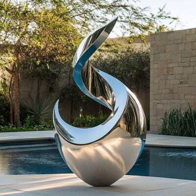 Scultura di ballerina lucidata in acciaio inossidabile per decorazione villa