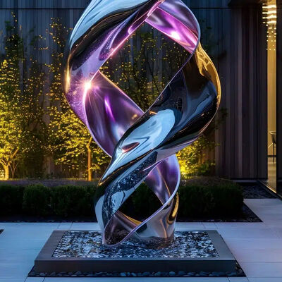 Un buon prezzo. Decorazione da giardino Scultura in acciaio inossidabile lucido con luce in linea