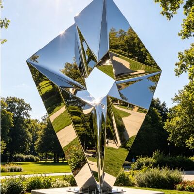 Un buon prezzo. Disegno originale Irregolare Geometrica Arte Moderna Astratta Decorativa Metallo Inossidabile Sculpture in acciaio Statua personalizzata Sculpture metalliche all'aperto Paesaggio in linea