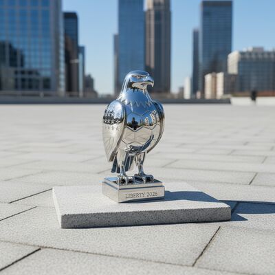 Un buon prezzo. Trofeo d'aquila in acciaio inossidabile personalizzato e scultura all'aperto. in linea