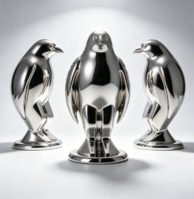 Disegno originale Pinguino Uccello Animale Scultura in metallo in acciaio inossidabile Opzioni di dimensioni e colori personalizzate con finitura lucidata durevole per spazi pubblici