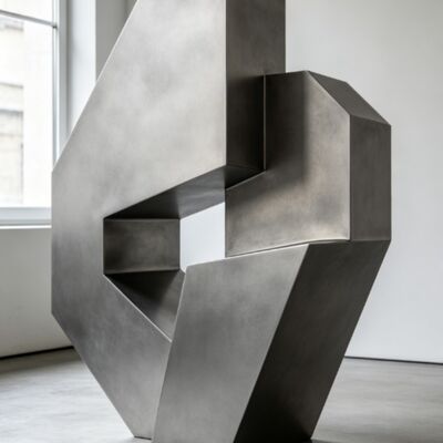 Un buon prezzo. Disegno originale Astratto Geometrico Decorativo Metallo Inossidabile Scultura Statua su misura Paesaggio esterno in linea