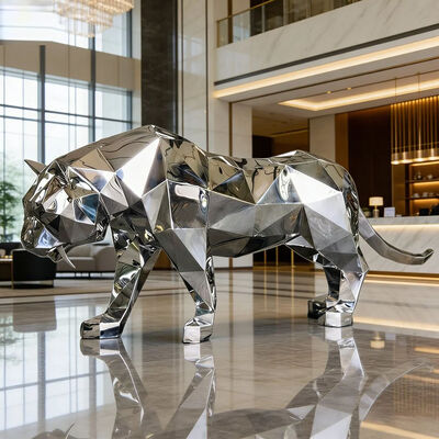 Un buon prezzo. Specchio geometrico Scultura di tigre in acciaio inox in linea