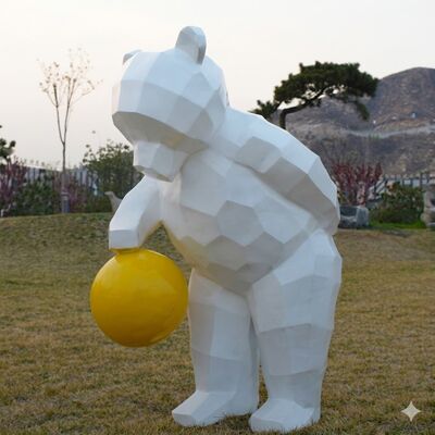 Un buon prezzo. Decorazione del giardino Geometrica Pittura in acciaio inossidabile Scultura di orso in linea