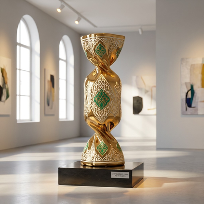 Arte islamica di lusso: scultura di caramelle intrecciate in oro saudita | Arredamento moderno personalizzato