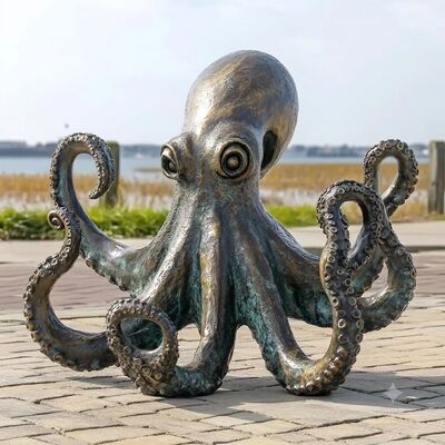 Un buon prezzo. Statua di polipo gigante in bronzo realizzata a mano | Decorazione per ufficio domestico costiera e nautica In linea