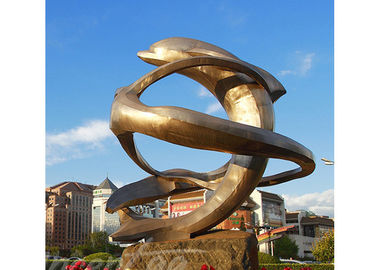 Un buon prezzo. Statua pubblica moderna del delfino del metallo della decorazione, statua bronzea del delfino in linea