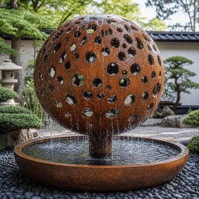 Un buon prezzo. Sculpture di palle in acciaio resistente alle intemperie in acciaio saldatura Corten Acciaio giardino esterno Paesaggio Decorazione fontana In linea