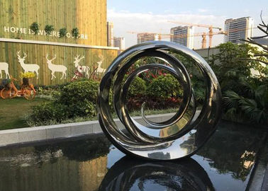 Un buon prezzo. Scultura a spirale durevole dell'acciaio inossidabile del cerchio per la decorazione dello stagno del giardino in linea
