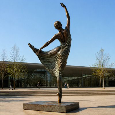 Un buon prezzo. Decorazione d'arte in metallo su misura Bronzo Scultura di rame Statua Paesaggistica Scultura di ballerina In linea
