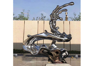 Un buon prezzo. Scultura lucidata materiale illustrativo moderno unico dell'acciaio inossidabile, scultura di Wave del metallo in linea