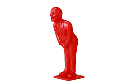 Un buon prezzo. Scultura rossa della vetroresina dell'uomo di curvatura della scultura del metallo dipinta benvenuto a grandezza naturale in linea