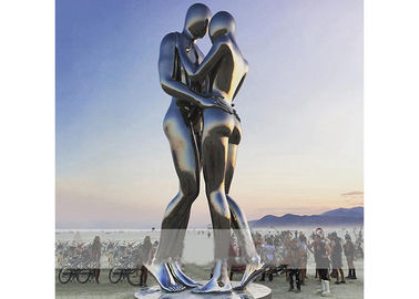 Un buon prezzo. Sculture moderne dell'amante del metallo della scultura dell'acciaio inossidabile della decorazione quadrata in linea