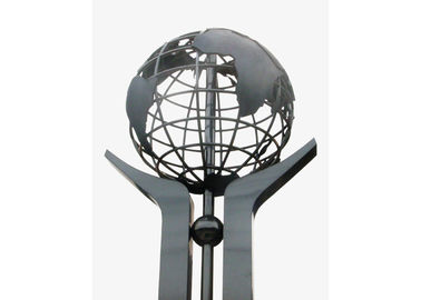 Un buon prezzo. Progettazione moderna di arte della scultura dell'acciaio inossidabile di rivestimento di Matt del globo per la decorazione quadrata in linea