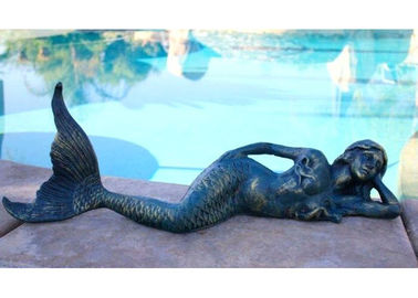 Decorazione all'aperto moderna dello stagno della scultura della sirena del bronzo del metallo della colata