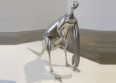 Un buon prezzo. Testa umana animale e mani dell'acciaio inossidabile di arte del canguro moderno della scultura in linea