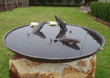 Un buon prezzo. Sculture del prato inglese del metallo della fontana della ciotola della statua del bronzo del pesce del metallo della colata dell'oggetto d'antiquariato in linea
