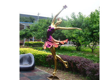Un buon prezzo. Lavorazione a grandezza naturale placcata titanio della scultura dell'acciaio inossidabile della statua della ragazza di dancing in linea