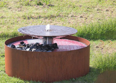 Fontana d'acciaio della caratteristica dell'acqua di Corten della cascata rotonda della cascata per il giardino